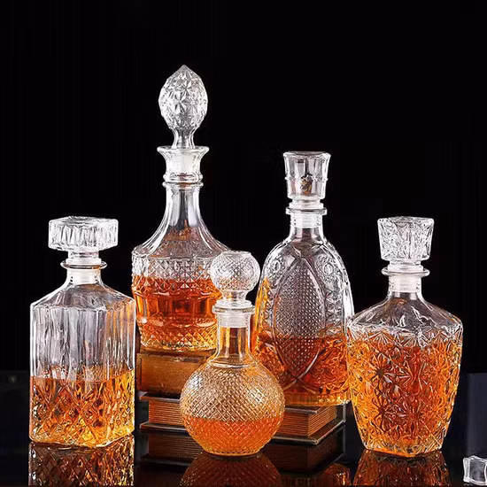Transparente Flasche/Wodka-Flasche/Weinflasche/Kristallglasflasche/Tequila-Flasche