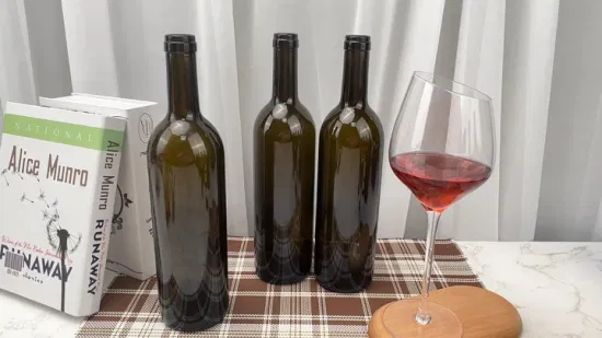 Großhandel 375 ml, 500 ml, 750 ml, 1500 ml, 3 l, 6 l, Weinglasflaschen, Bordeaux-Flaschen, Burgunderflaschen, olivgrüne Flaschen, antike grüne Weinglasflaschen